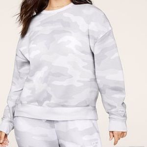 PINK- crew sweatshirt- camouflage size large. Brand new